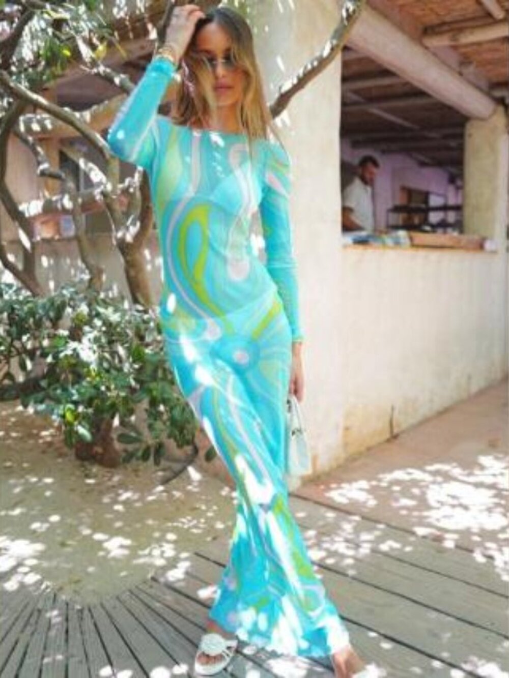 PUCCI Ruffled printed tulle maxi dress